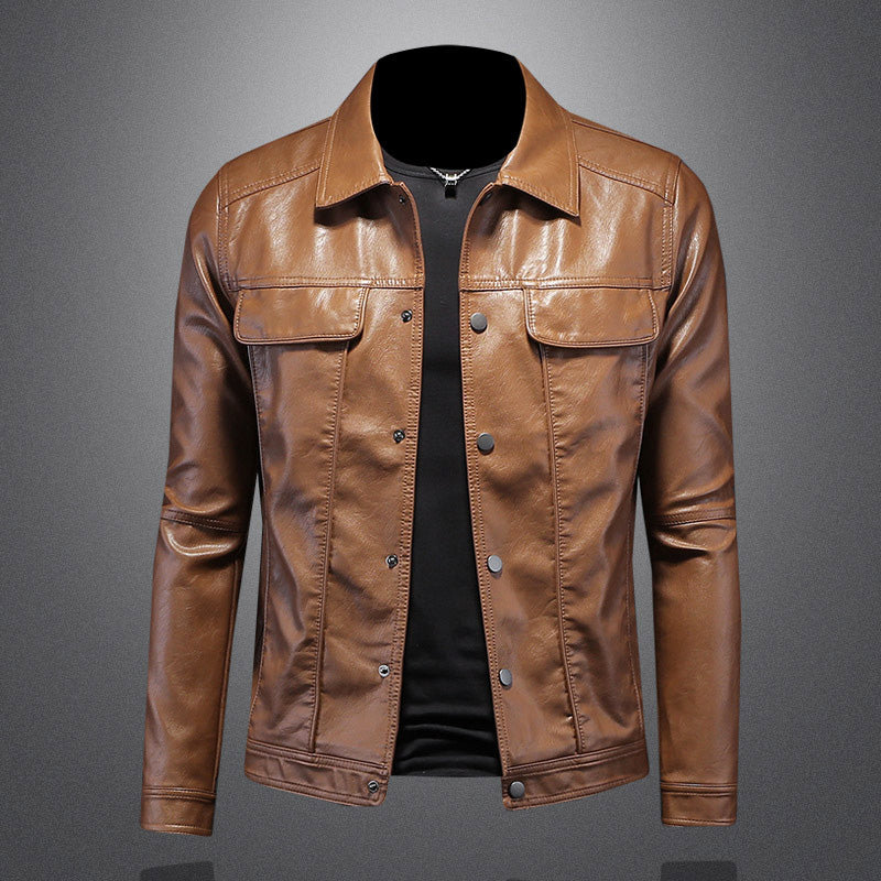 Men's Leather Biker Jacket for Motorcycle Riders