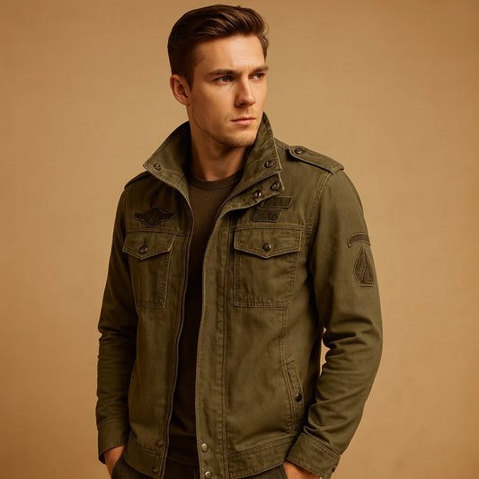 Men's Leather Biker Jacket with Modern Fit
