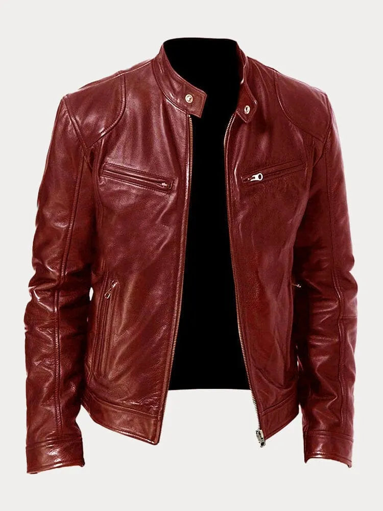Men's Leather Biker Jacket