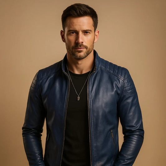 Men's Leather Biker Jacket