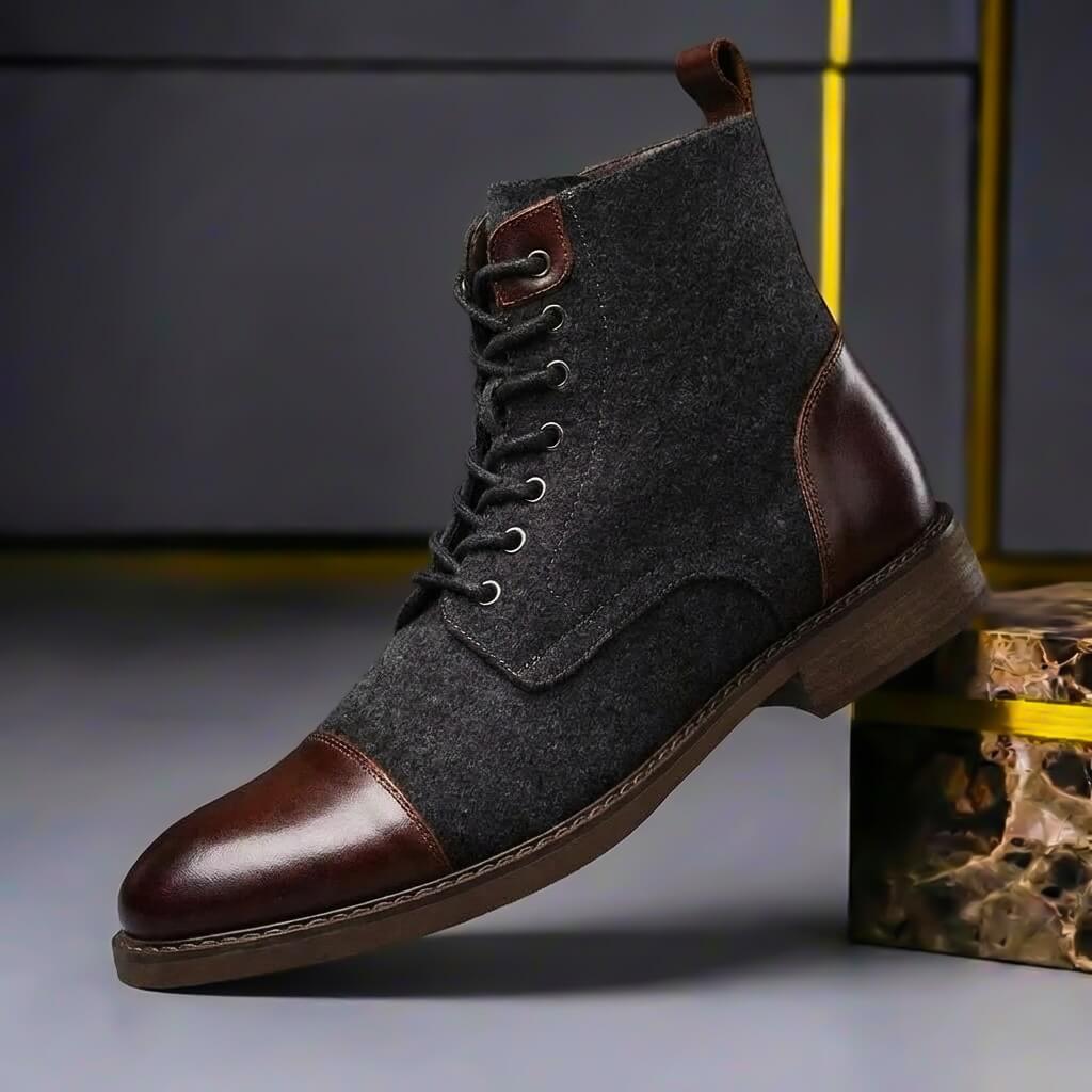 Men's Leather Wool Winter Boots