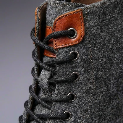 Men's Leather Wool Winter Boots