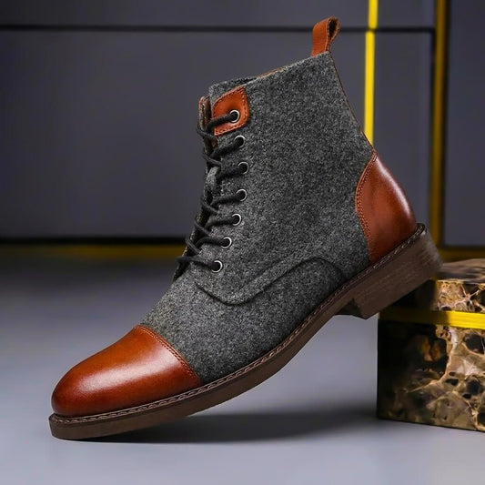Men's Leather Wool Winter Boots