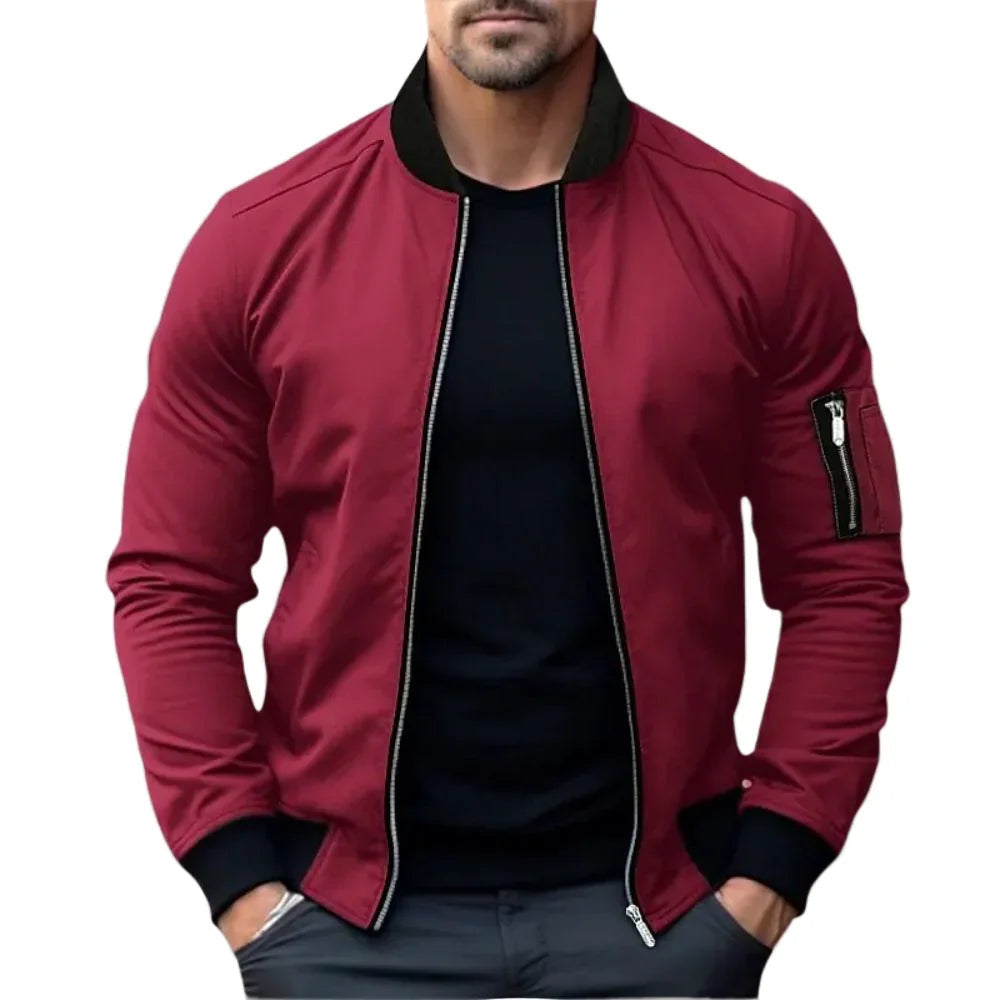 Men's Lightweight Bomber Jacket with Zipper
