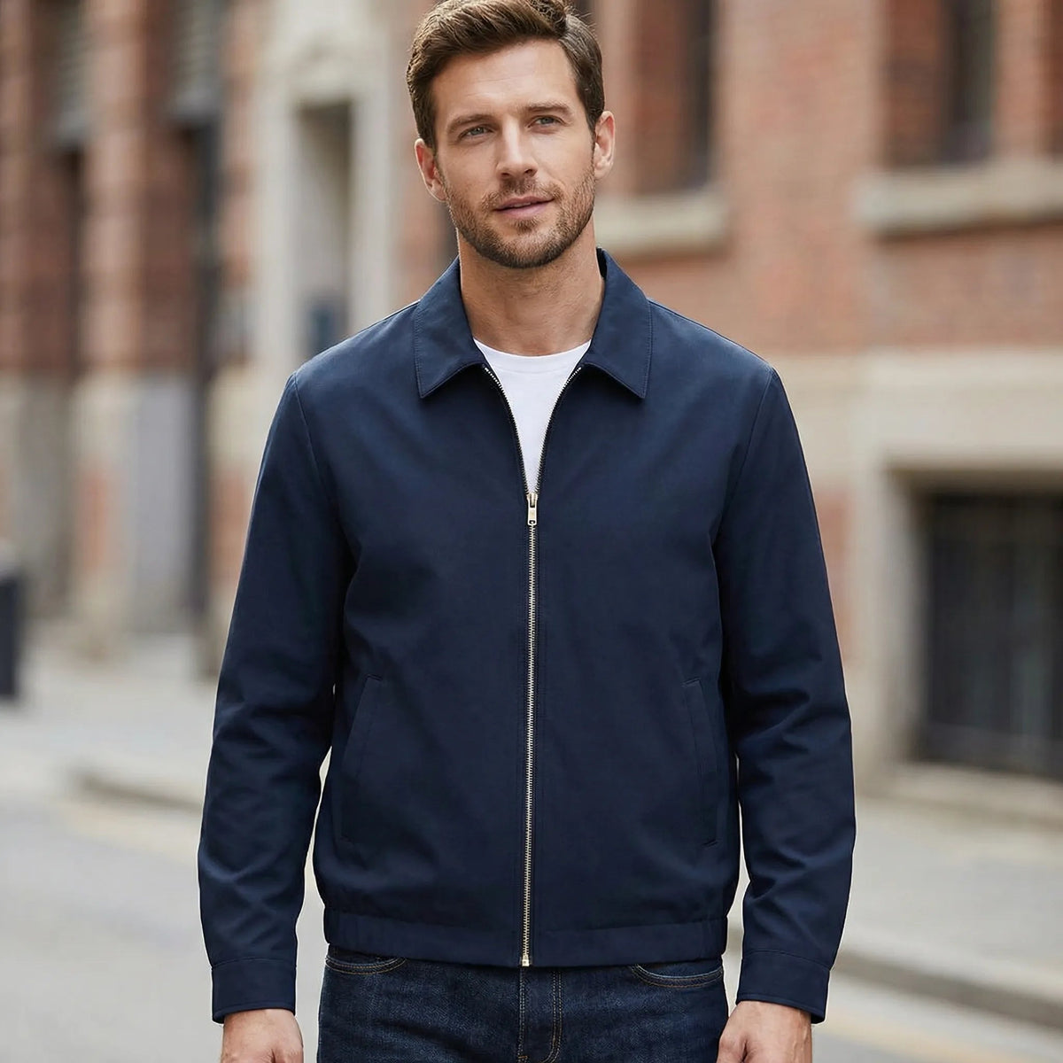 Men's Lightweight Bomber Jacket with Zipper