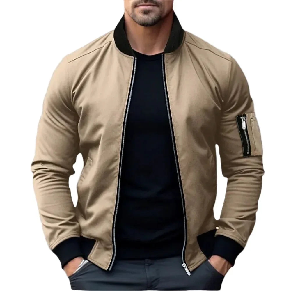 Men's Lightweight Bomber Jacket with Zipper