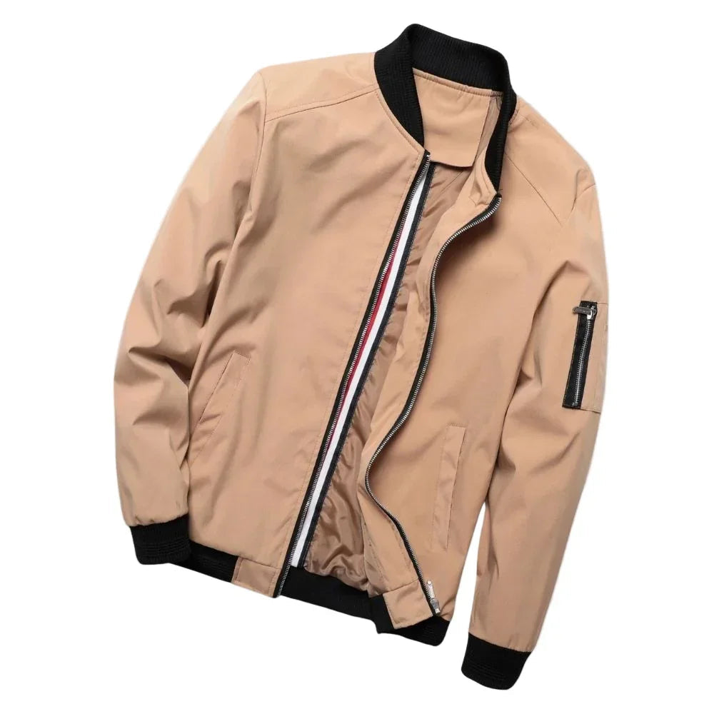 Men's Lightweight Bomber Jacket with Zipper