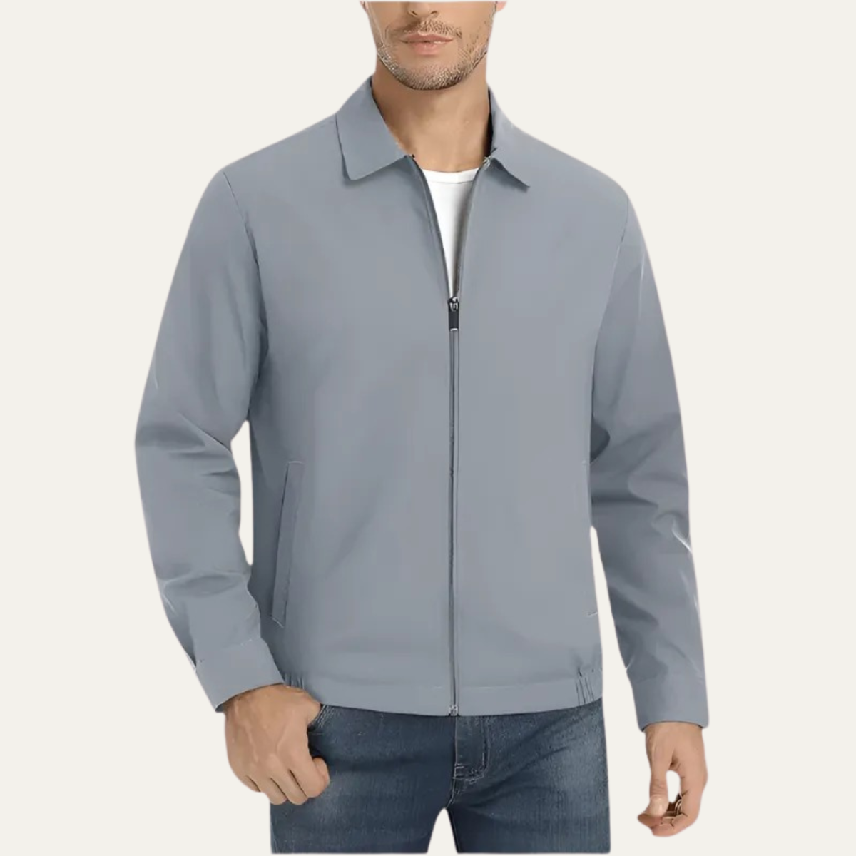 Men's Lightweight Bomber Jacket with Zipper