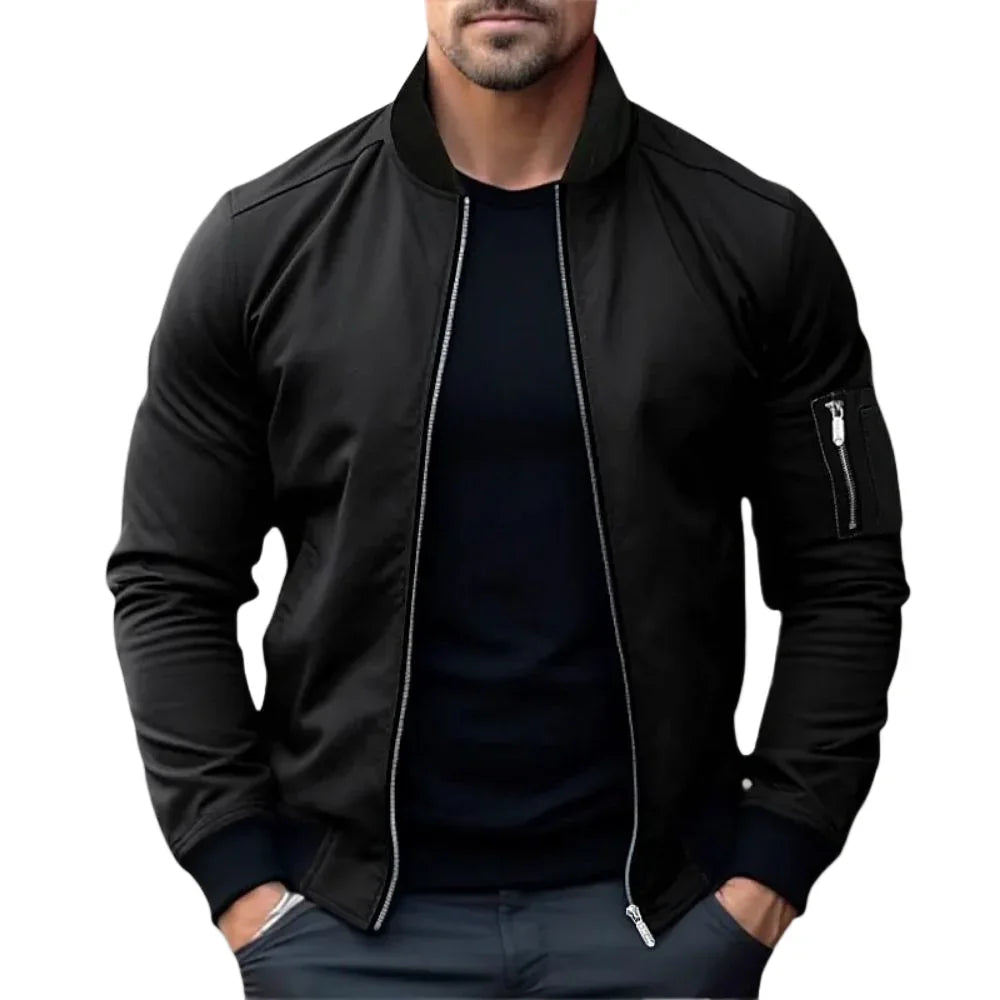 Men's Lightweight Bomber Jacket with Zipper