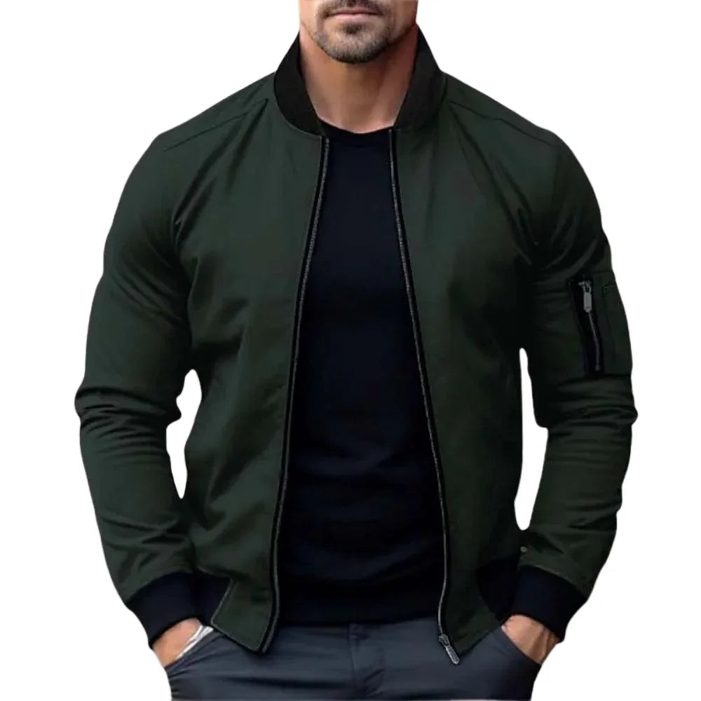 Men's Lightweight Bomber Jacket with Zipper
