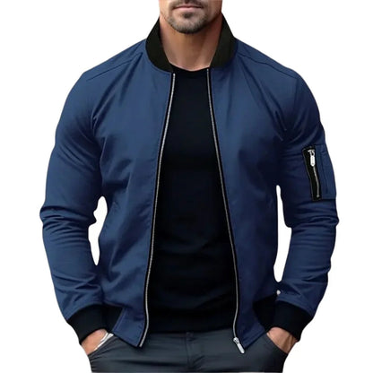 Men's Lightweight Bomber Jacket with Zipper