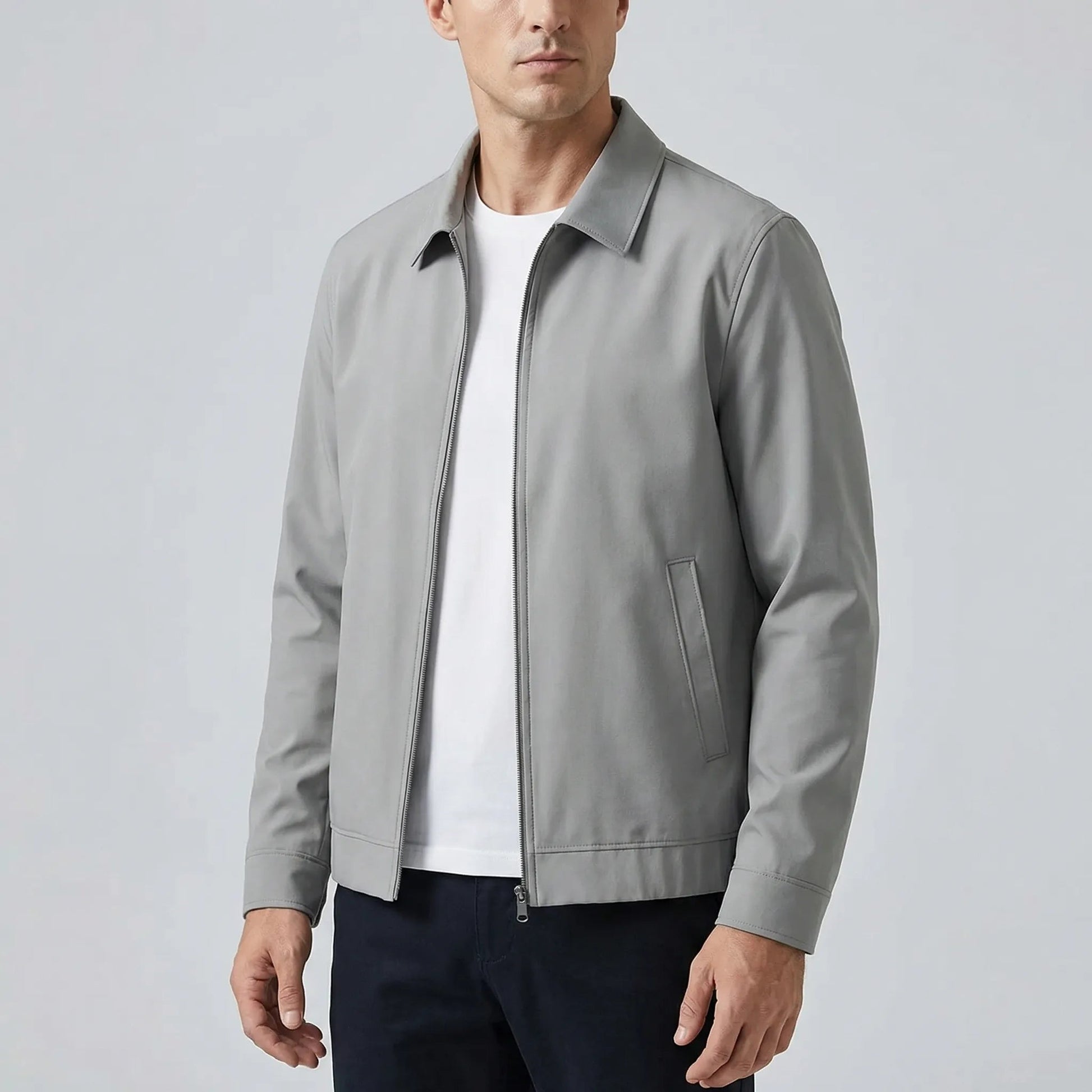 Men's Lightweight Bomber Jacket with Zipper