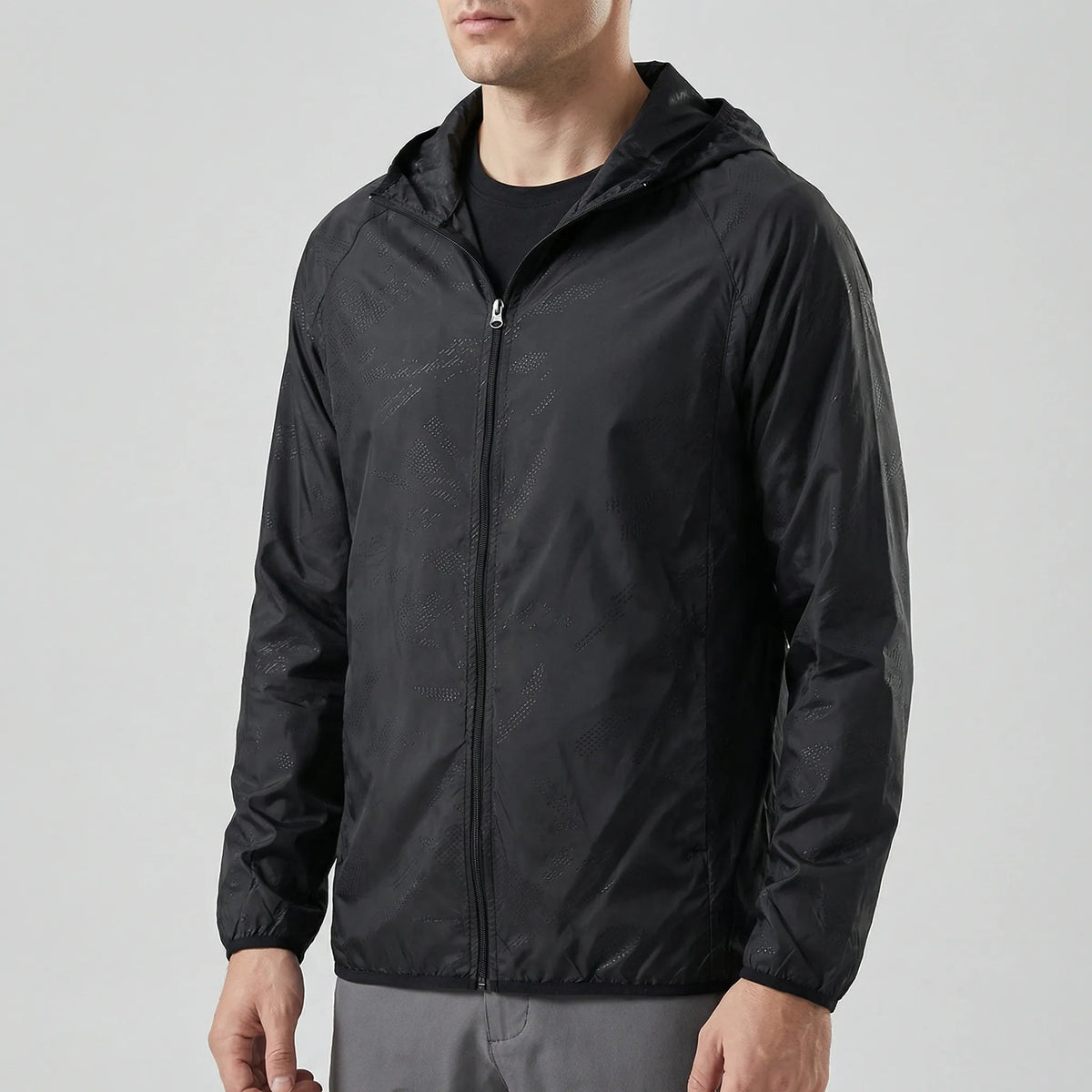 Men's Lightweight Hooded Windbreaker Jacket