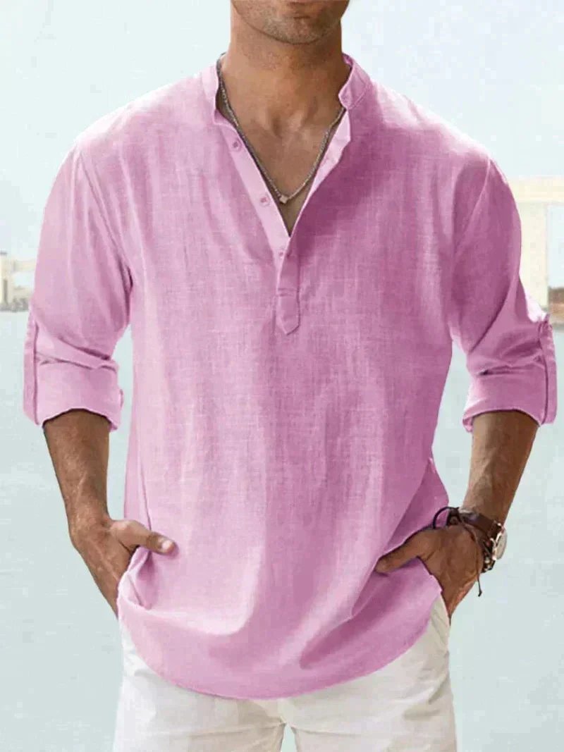 Men's Lightweight Linen Shirt for Summer Comfort