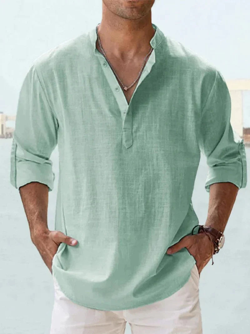 Men's Lightweight Linen Shirt for Summer Comfort