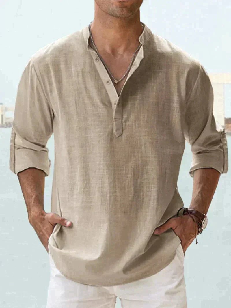 Men's Lightweight Linen Shirt for Summer Comfort