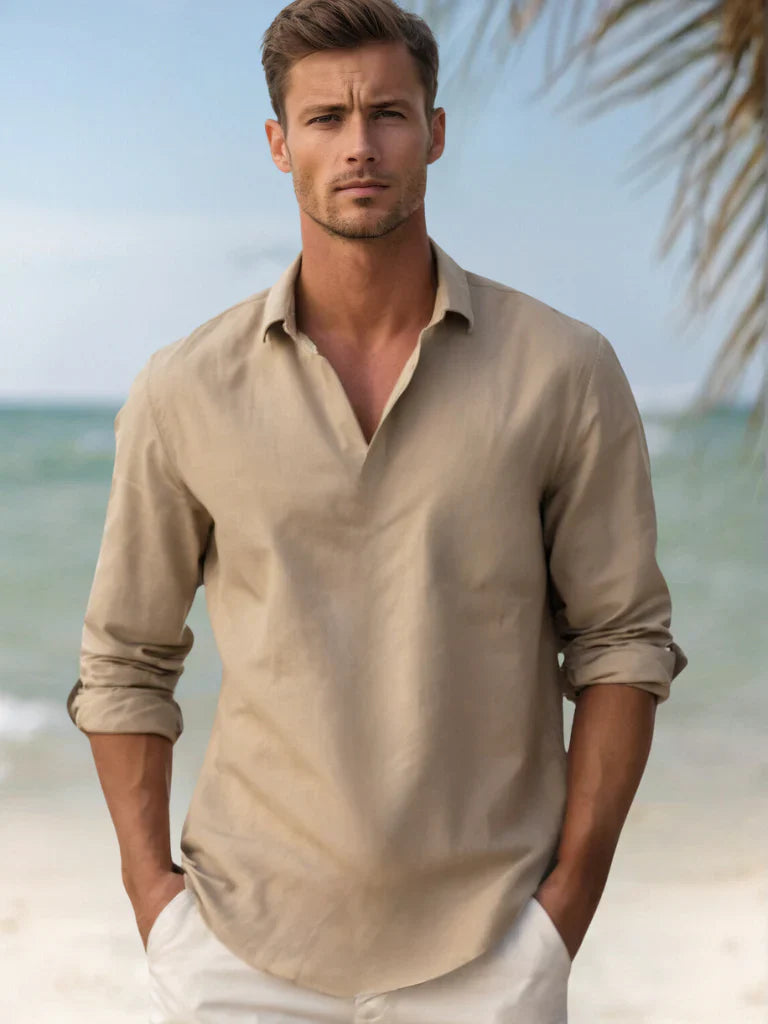 Men's Lightweight Linen Shirt for Summer Comfort