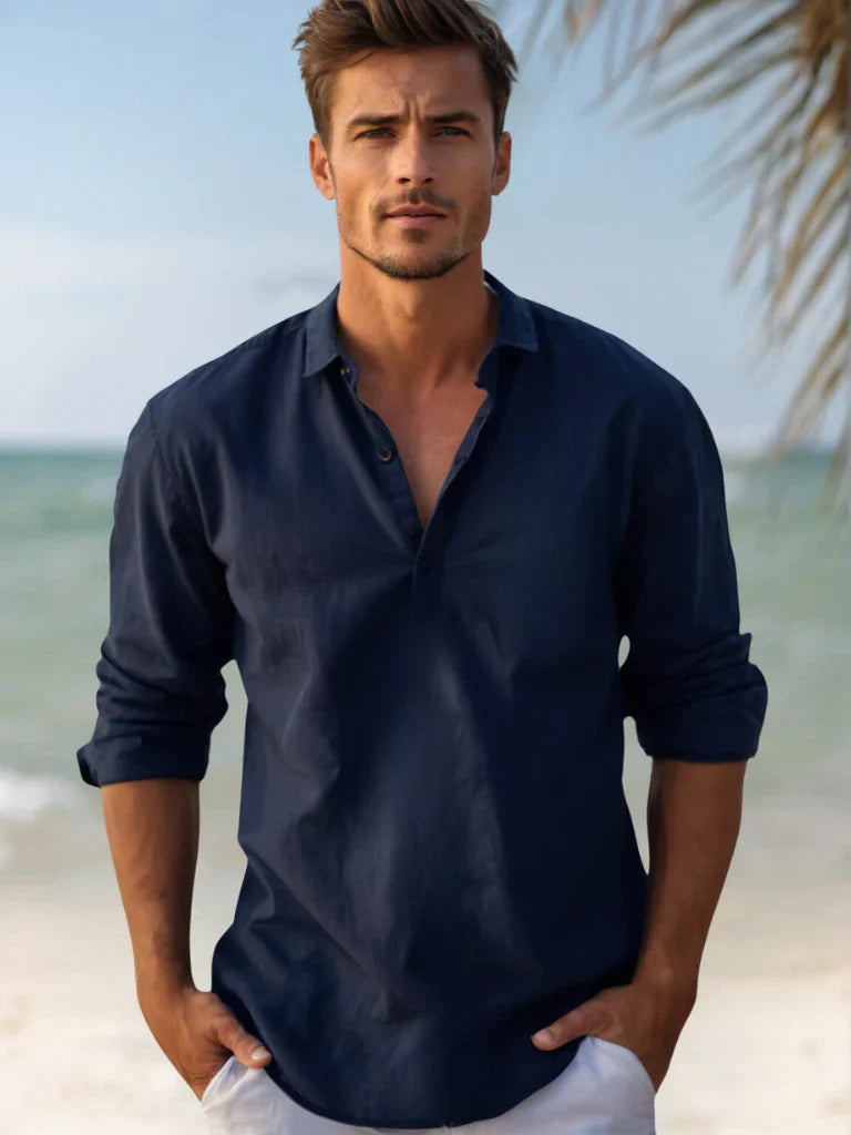 Men's Lightweight Linen Shirt for Summer Comfort