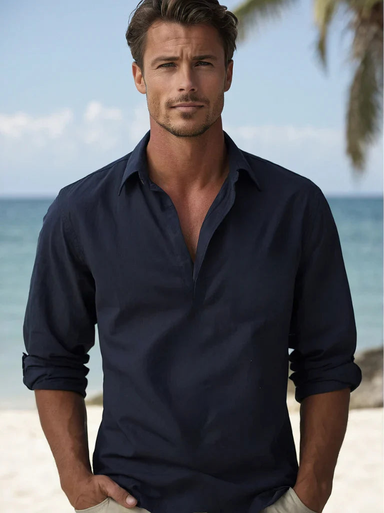Men's Lightweight Linen Shirt for Summer Comfort