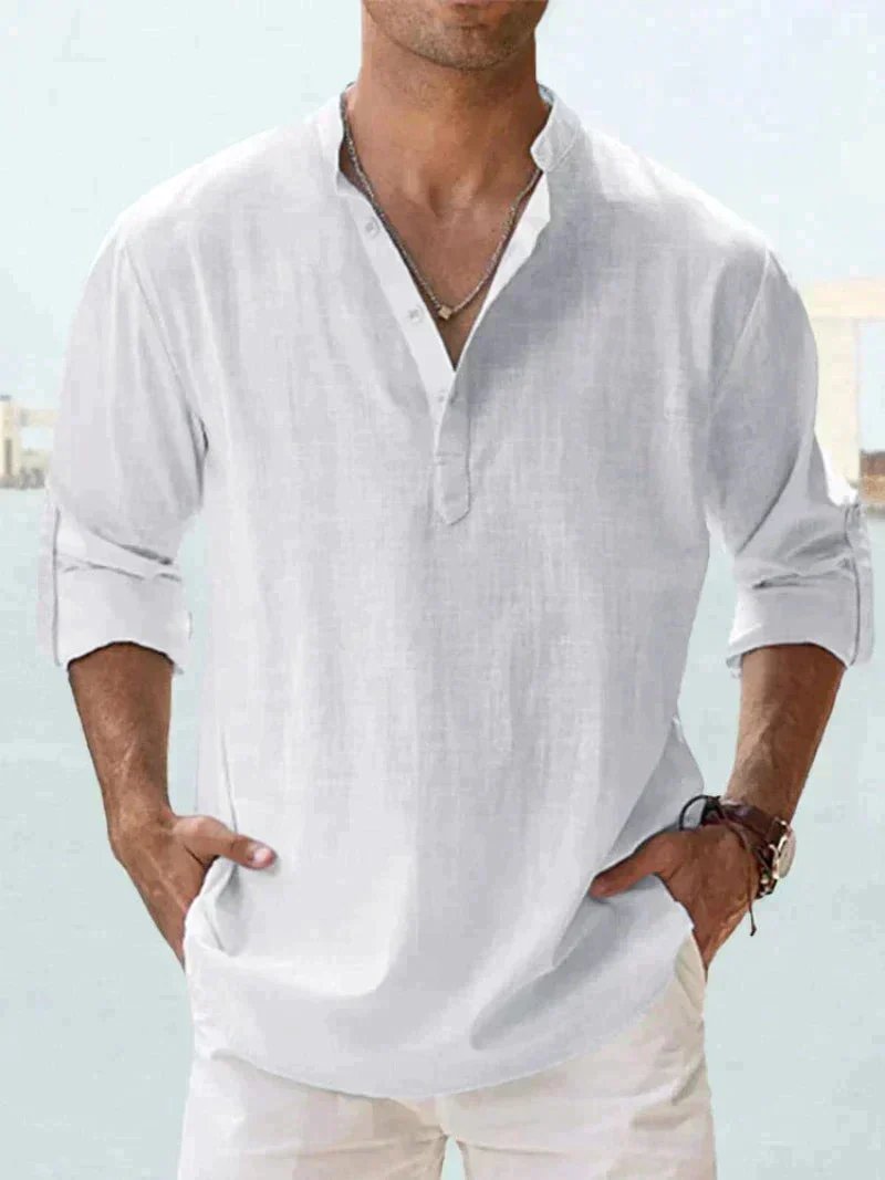 Men's Lightweight Linen Shirt for Summer Comfort