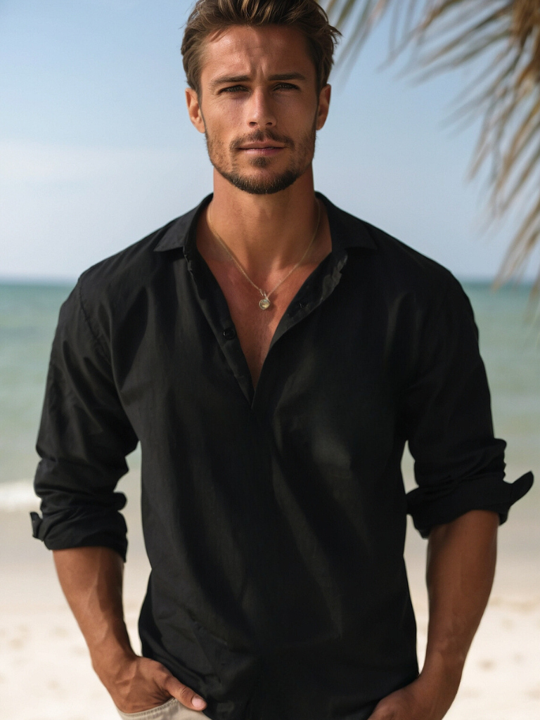 Men's Lightweight Linen Shirt for Summer Comfort
