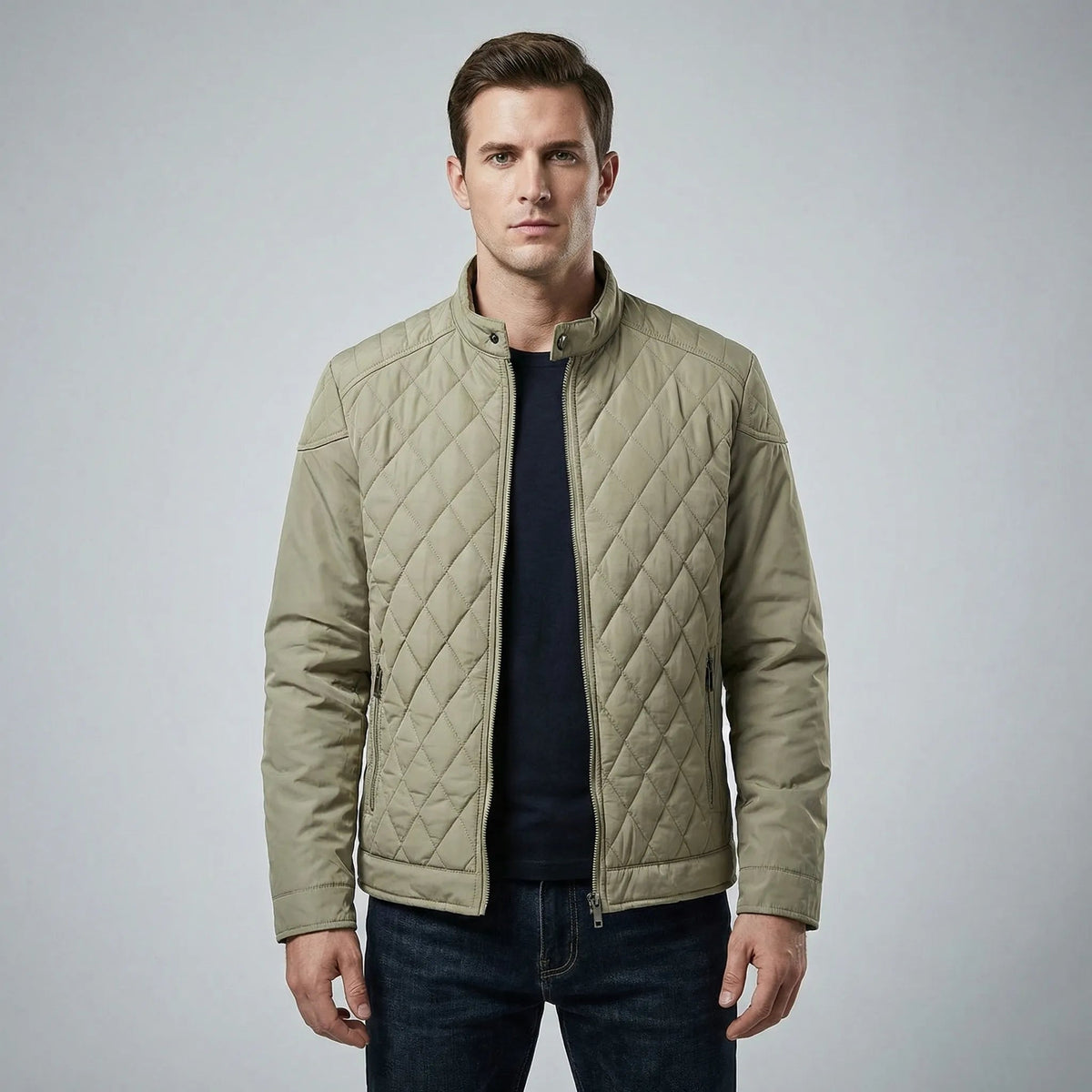 Men's Lightweight Quilted Jacket with Zipper