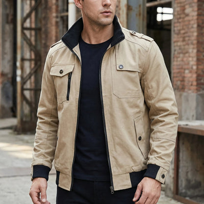 Men's Lightweight Summer Jacket with Zipper and Breathable Fabric