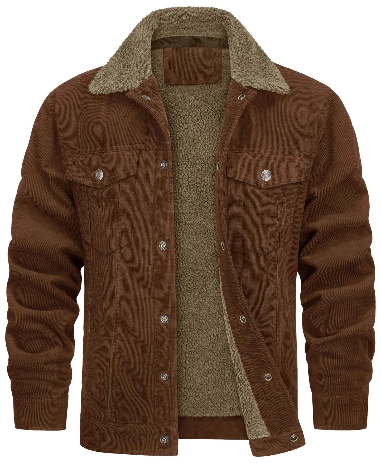 Men's Lined Corduroy Jacket with Sherpa Collar
