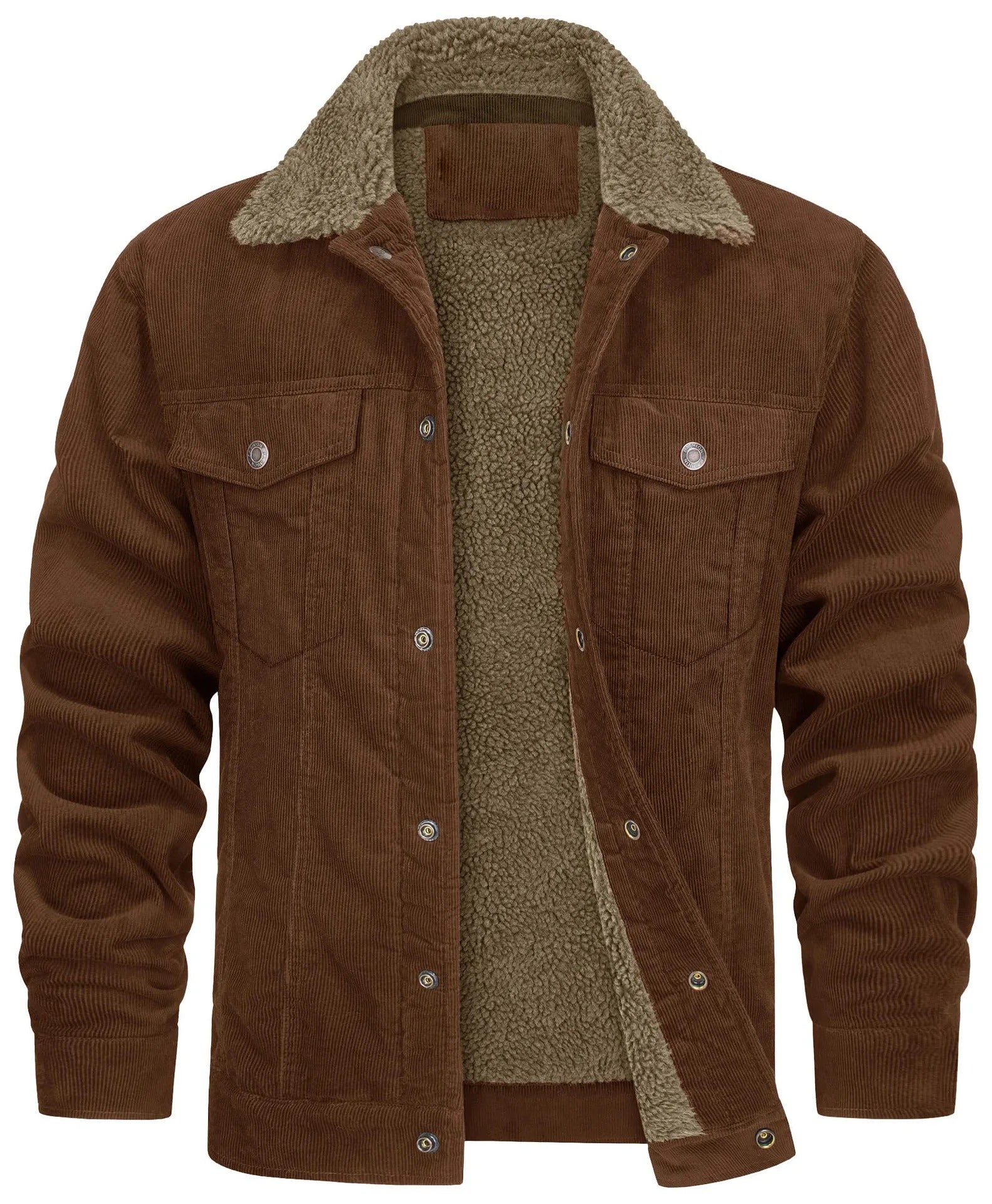 Men's Lined Corduroy Jacket with Sherpa Collar