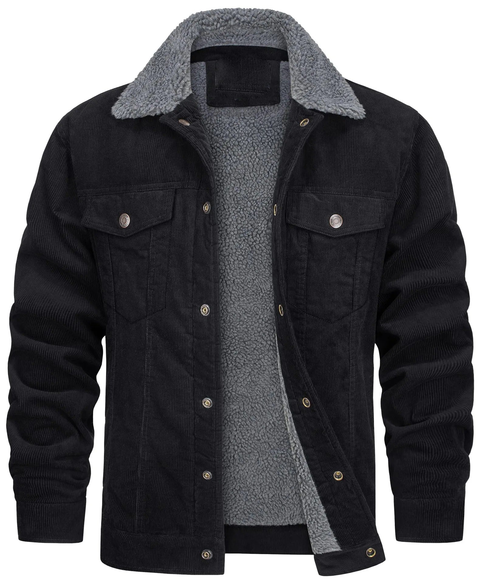 Men's Lined Corduroy Jacket with Sherpa Collar