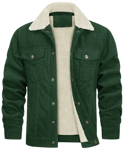 Men's Lined Corduroy Jacket with Sherpa Collar