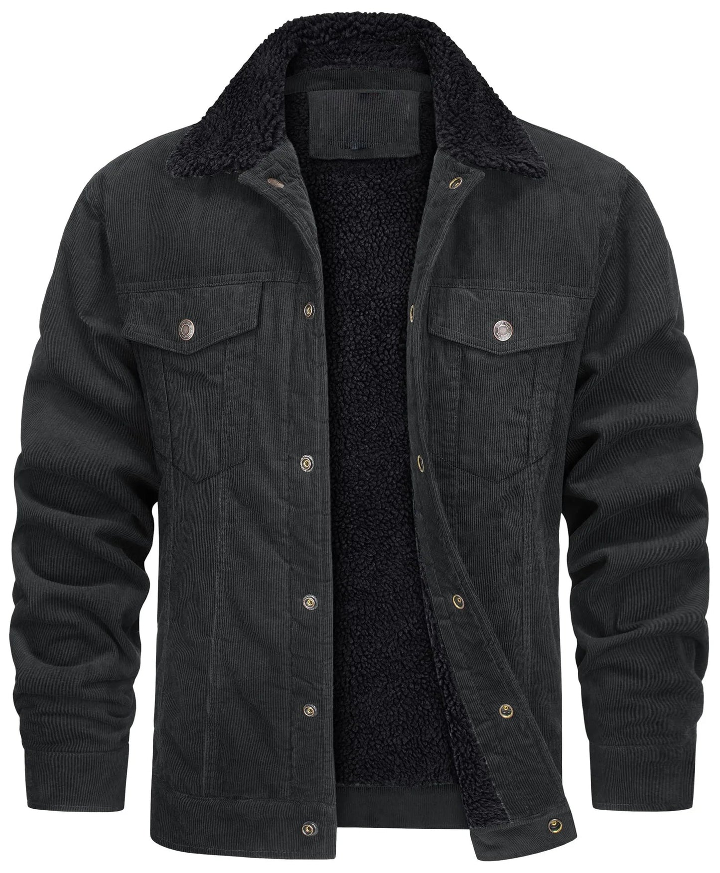 Men's Lined Corduroy Jacket with Sherpa Collar