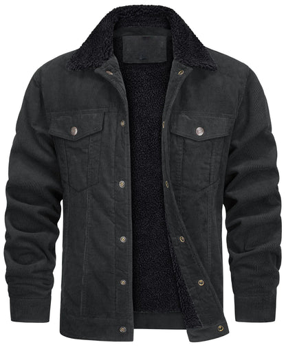 Men's Lined Corduroy Jacket with Sherpa Collar