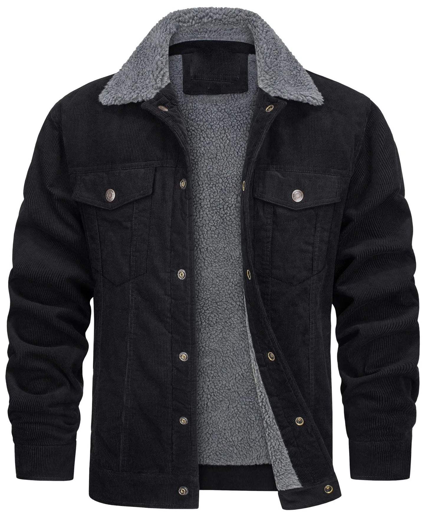 Men's Lined Corduroy Jacket with Sherpa Collar