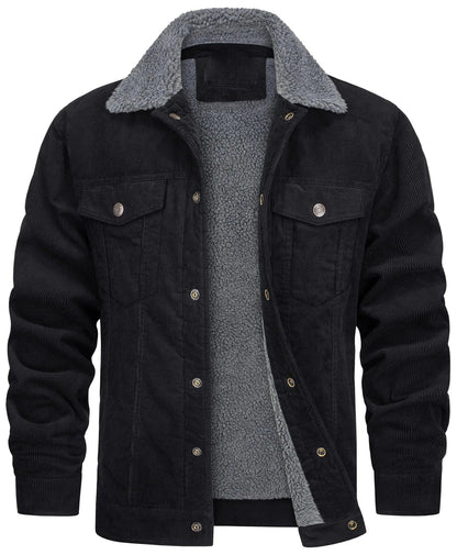 Men's Lined Corduroy Jacket with Sherpa Collar