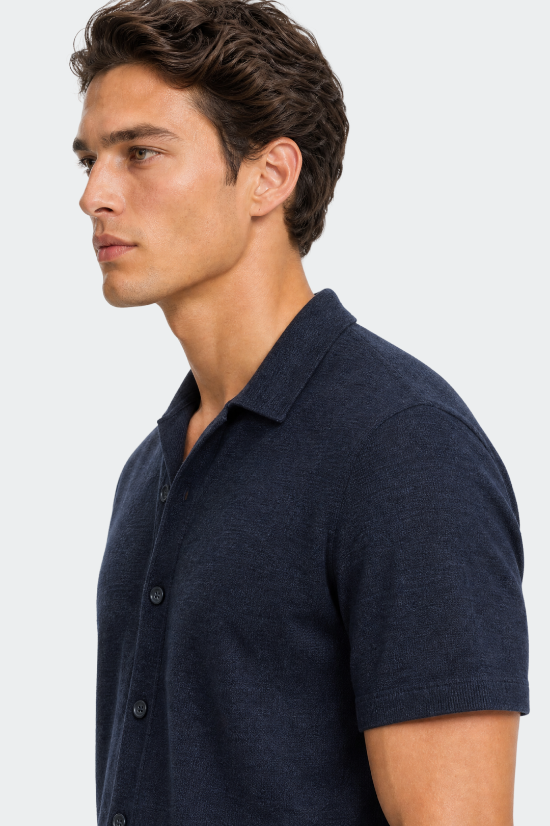Men's Linen Blend Knitted Shirt