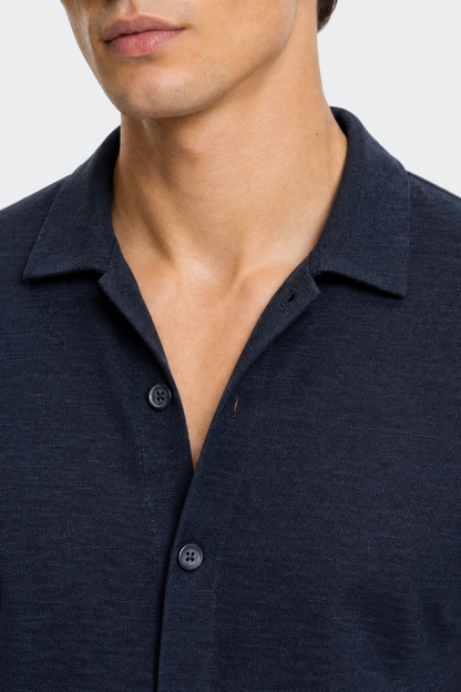 Men's Linen Blend Knitted Shirt