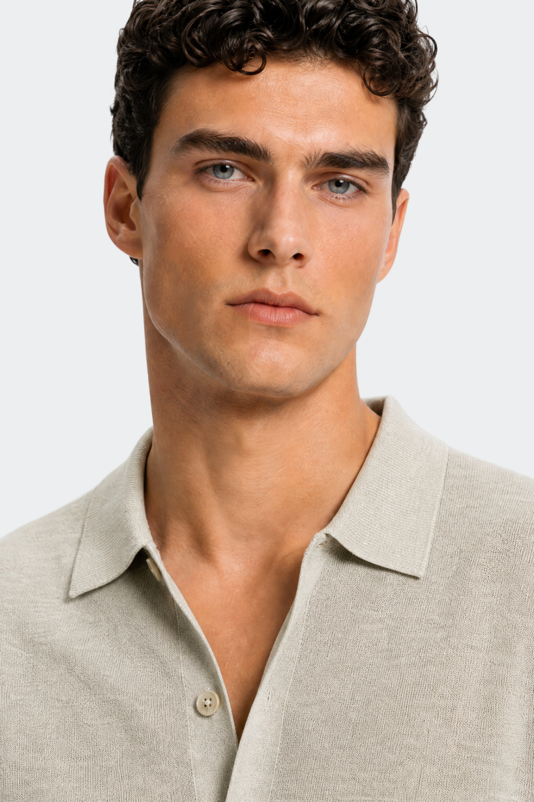 Men's Linen Blend Knitted Shirt
