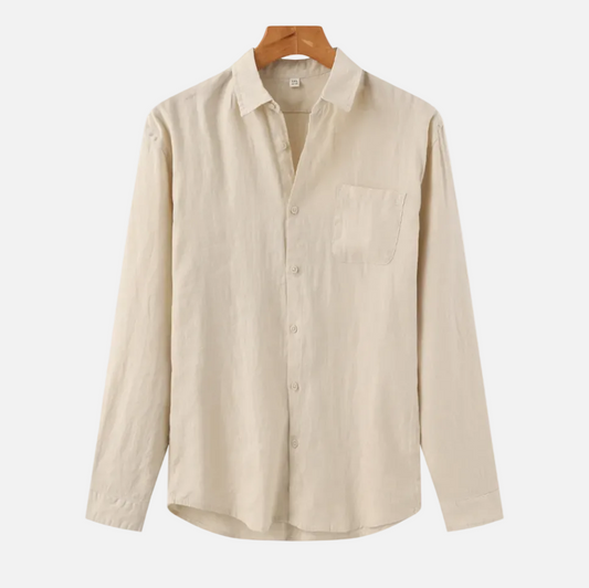 Men's Linen Button-Up Shirt