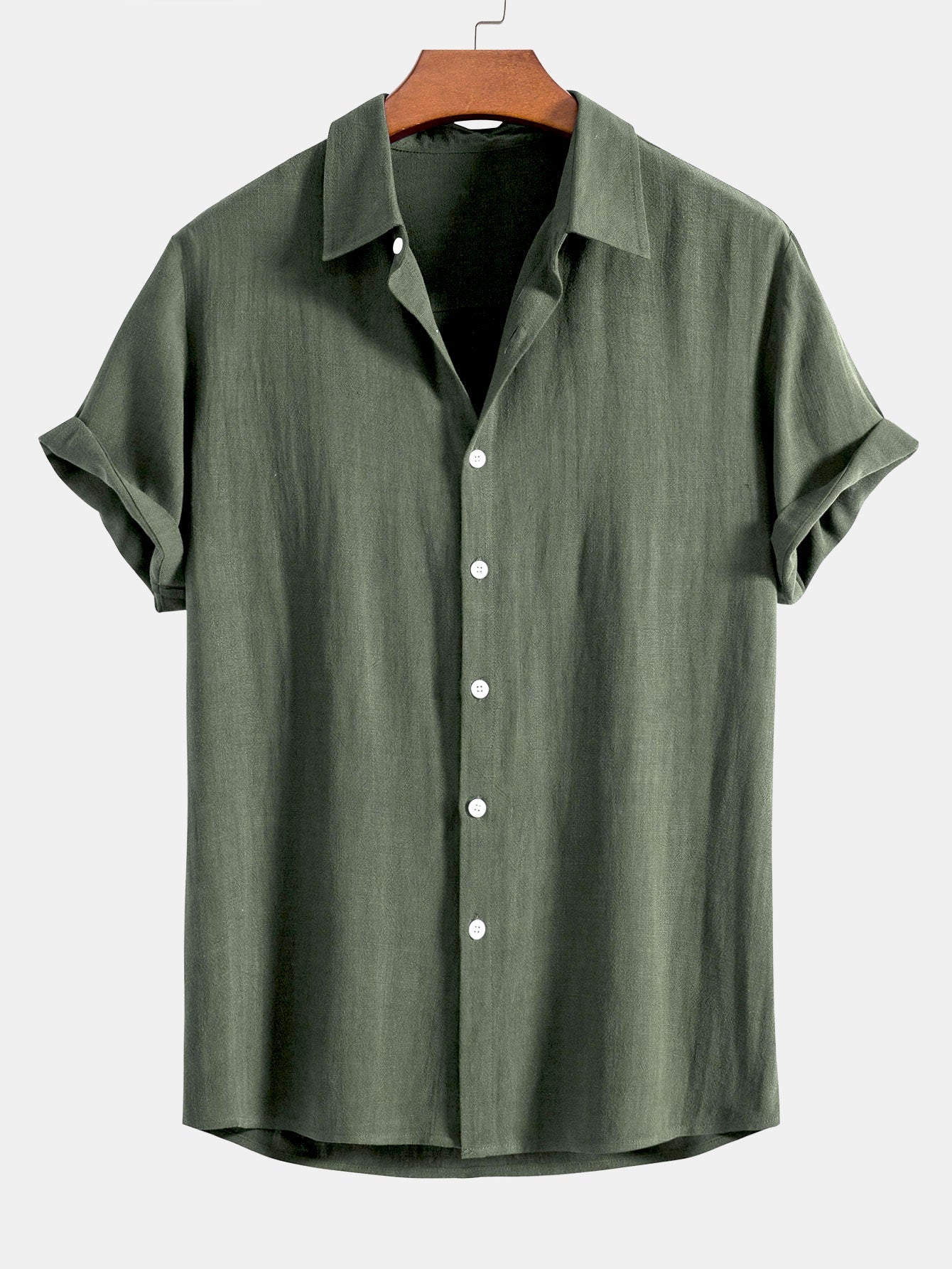 Men's Linen Button-Up Shirt