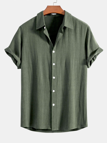 Men's Linen Button-Up Shirt