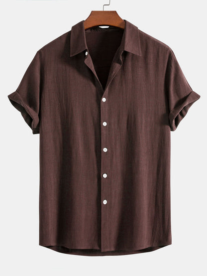 Men's Linen Button-Up Shirt