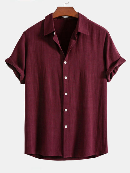 Men's Linen Button-Up Shirt