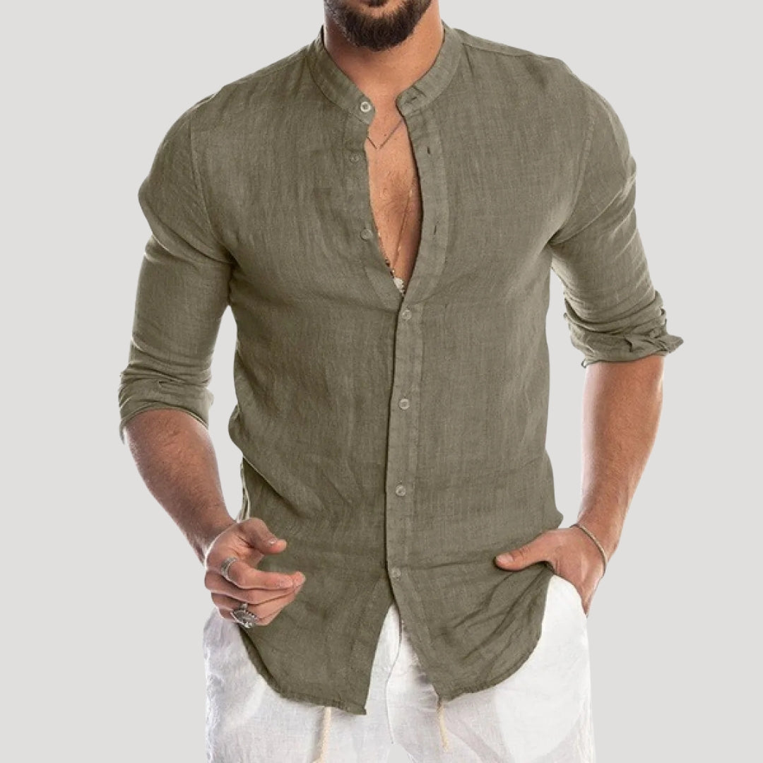 Men's Linen Long Sleeve Shirt