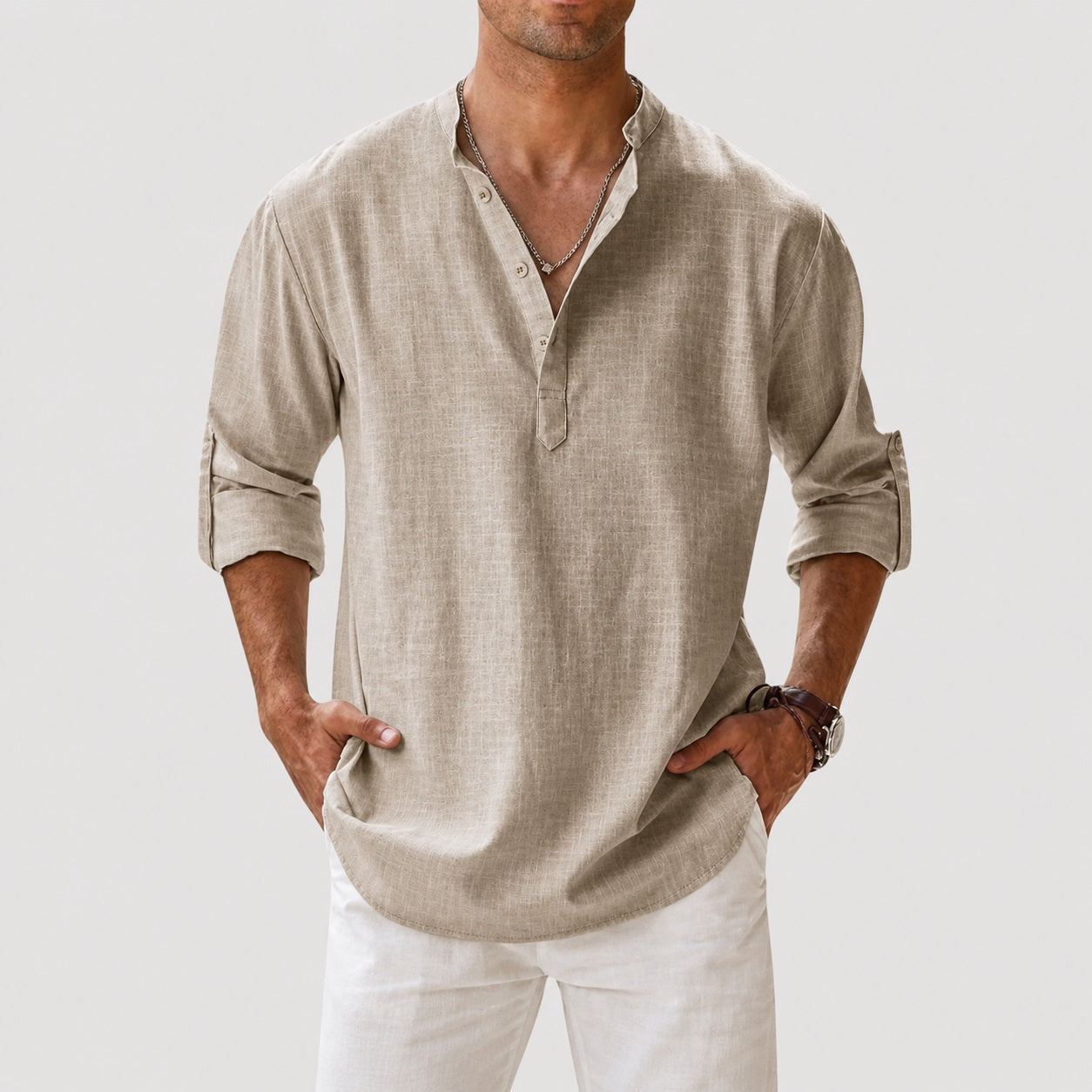 Men's Linen Long Sleeve Shirt