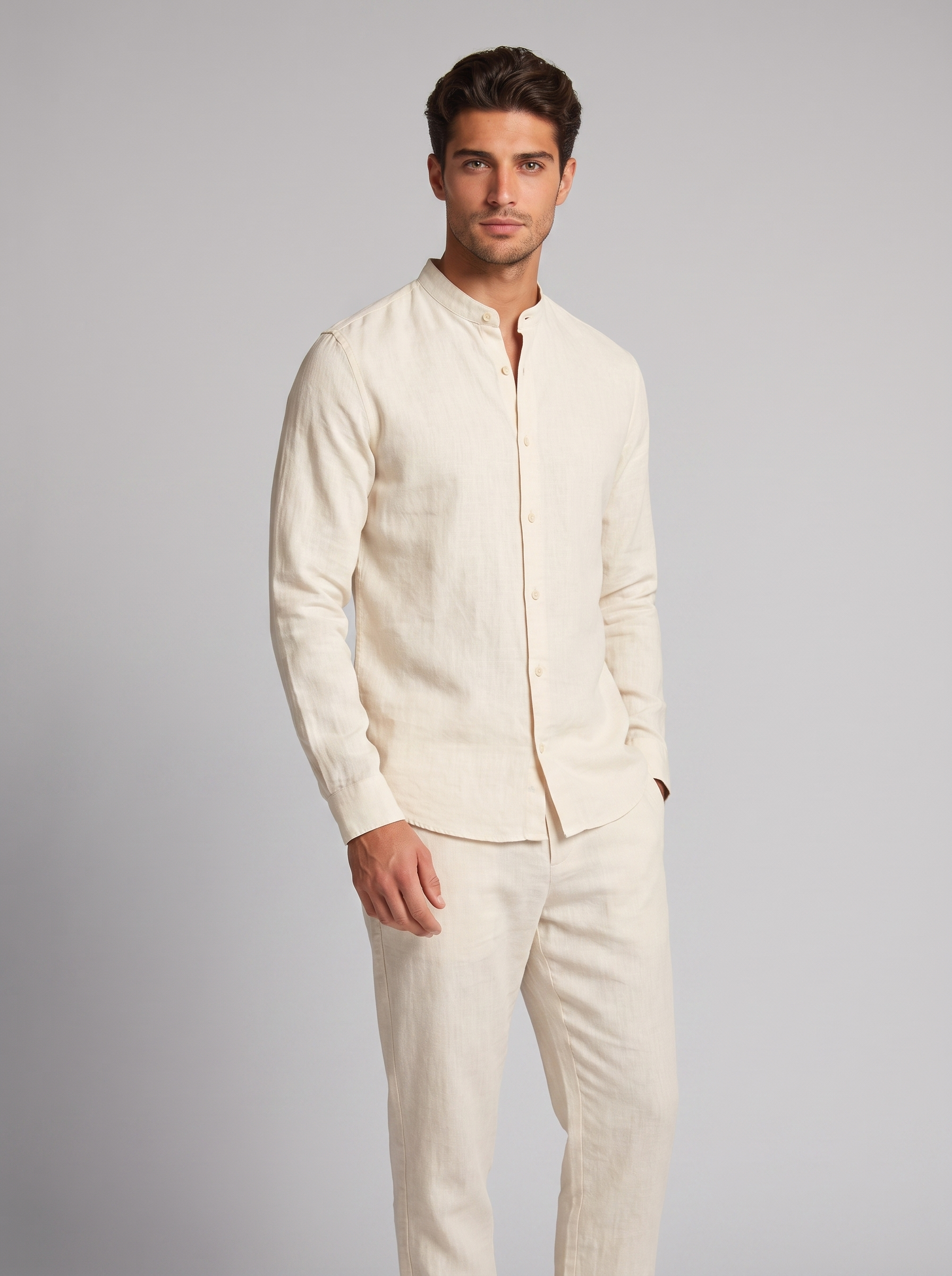 Men's Linen Shirt and Trousers Set