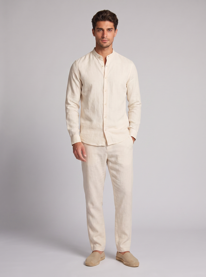 Men's Linen Shirt and Trousers Set
