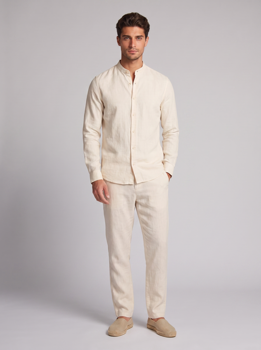 Men's Linen Shirt and Trousers Set