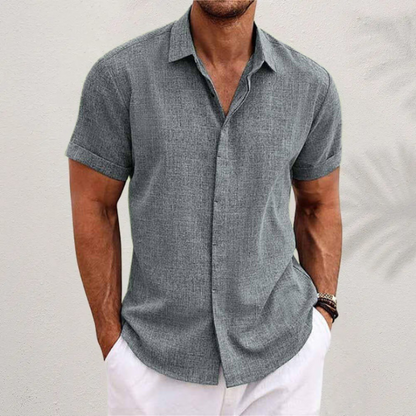 Men's Linen Short Sleeve Shirt for Summer