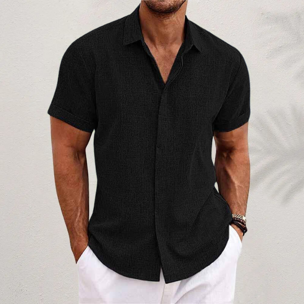 Men's Linen Short Sleeve Shirt for Summer